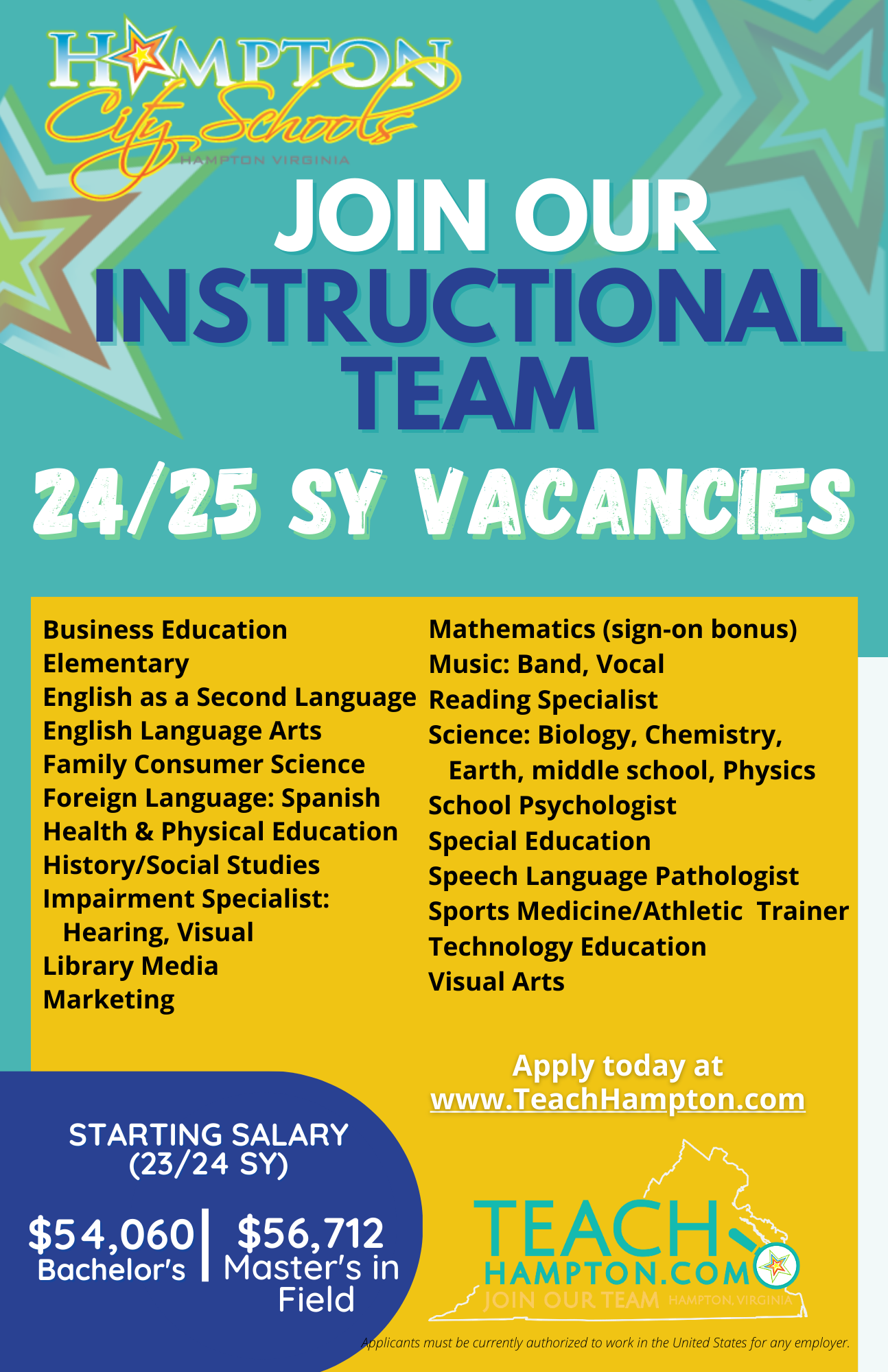 Join our instructional team flyer